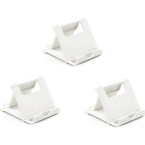 Support de tablette 3x pour bureau, support portable double pliable, compatible avec iOS, iPad et tablettes (blanc) (1/5)