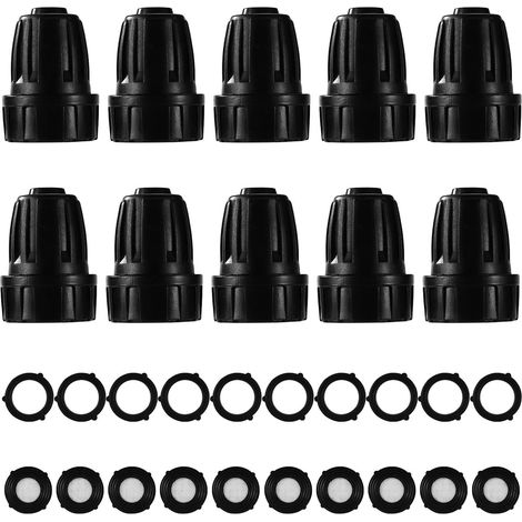 10pcs 1/2" Embouts Irrigation Goutte à Goutte, Comprenant 10 Rondelles Filtrantes et 10 Rondelles Caoutchouc pour Tuyaux Irrigation de 16mm (1/2" ID x 0,6-0,63" OD) Raccords pour Arrosage Jardin (1/5)