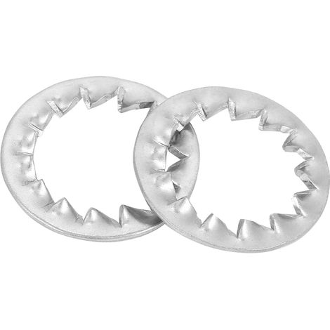 Jeu de 20 rondelles frein dentées externes en acier inoxydable M12 (1/5)