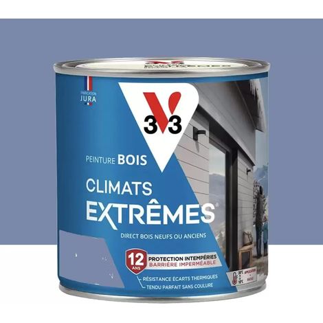 Peinture bois V33 Climats Extrêmes Satin Bleu provence 0,5 L (1/2)