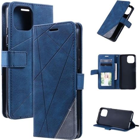 Coque Pour Xiaomi Mi 11 Lite 5G NE /11 Lite 5G /4G 6.55\",haute qualité Portefeuille PU Cuir Housse étui Flip Magnétique Case [Bleu] (1/4)