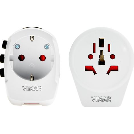 VIMAR - 0A32303B Adattatore universale viaggio+USB bianco