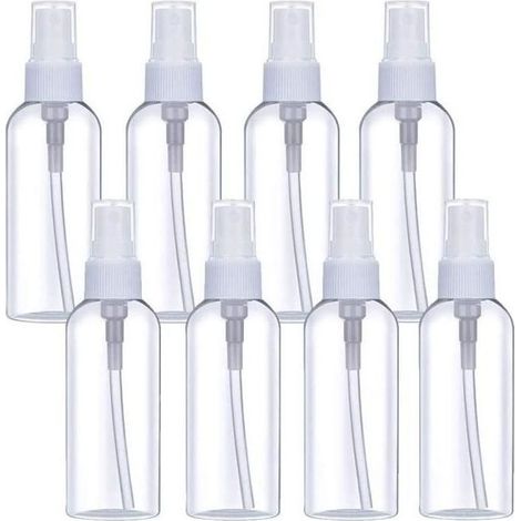 Flacon spray vide - 8 flacons pulvérisateurs transparents en plastique - Portable - Rechargeable - Brume fine (10 ml) (1/4)