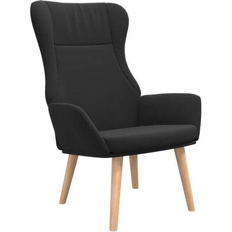 Chaise longue en tissu noir – Canapé relax moderne avec dossier réglable, idéal pour salon, chambre ou espace détente (1/5)