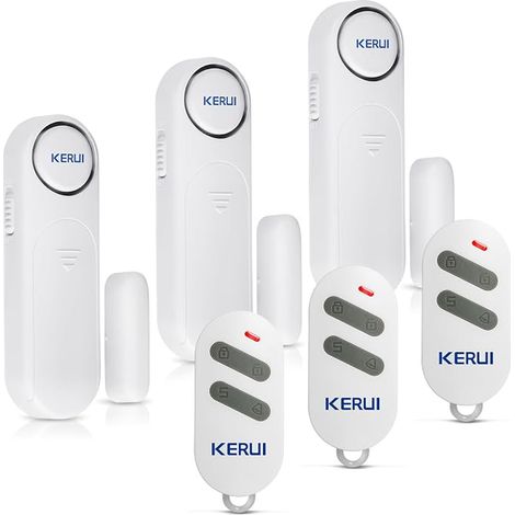 Alarme Porte et Fenetre, Détecteur Ouverture de Porte, Kit Alarme Maison sans Fil, Alarme de Porte avec Télécommandes, Maison, Garage, Bureau et Magasin (1/5)