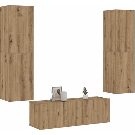 TV-Wandschränke 3 Stk. Artisan-Eiche Holzwerkstoff (1/5)