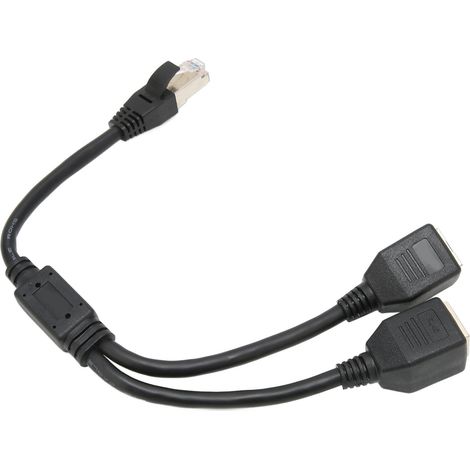 Adaptateur Ethernet RJ45, rallonge 1 port vers 2 ports, excellente connexion, transmission optimale du signal, adaptateur de prise Ethernet