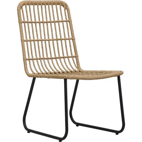 Lot de 2 Chaises de jardin et de camping, Chaises de relaxation, Résine tressée Chêne OIB3649E (1/5)