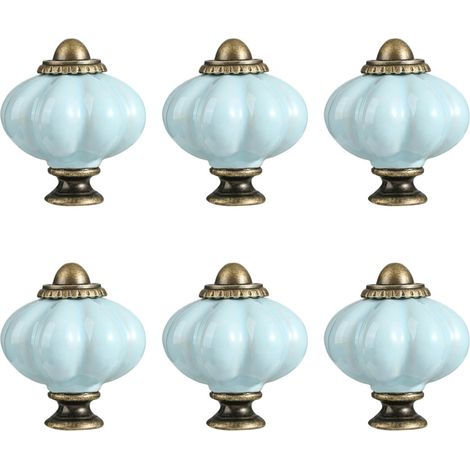 6 boutons de meuble en céramique, poignées tiroir penderie, forme (1/5)