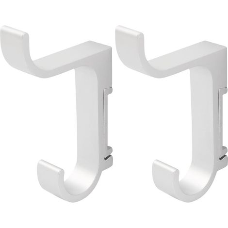 2 Haken x Aluminium Wandhalter Handtuchhalter für Bademäntel, silberfarben, Schraubhaken 85 mm (1/2)