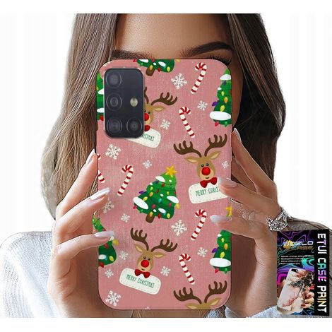 Custodia per Samsung Galaxy A51 - Renne natalizie, motivi di albero di Natale e canne di Natale (1/5)