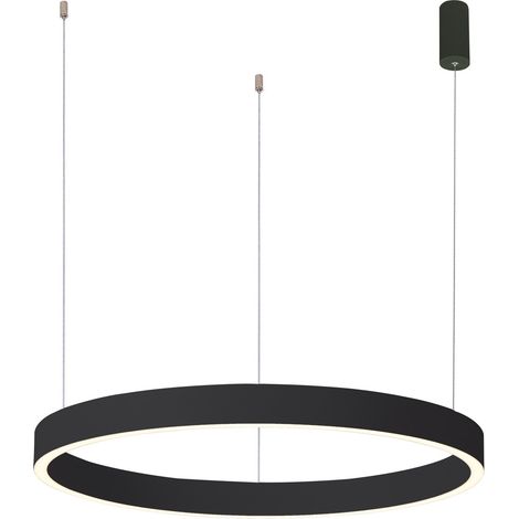 Suspension LED anneau noir 80cm 60W dimmable Italux (1/2)