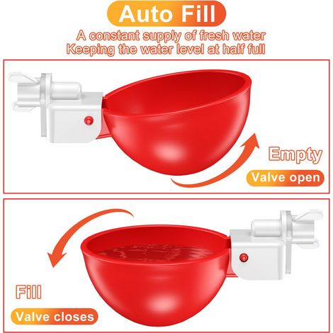 Abreuvoir Automatique pour Poules Lot de 5 Tasses d'Eau pour Volailles Élevage Pigeons Canards Oies Lapins avec Foret (1/5)