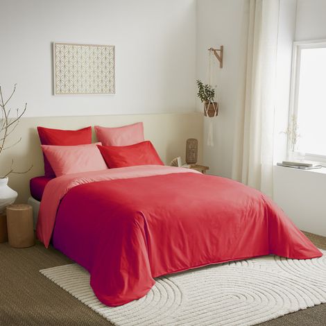 Pack complet 6 pièces Capucine/Clémentine réversible housse de couette pour lit 140 x 190 cm - Capucine - (1/2)