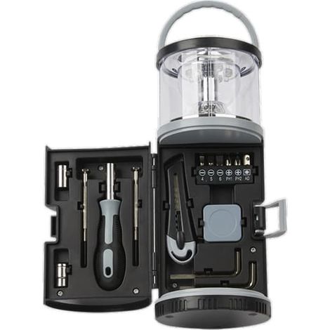 Lampe de camping multifonctionnelle portable avec trousse à outils complète, kit de secours pour une utilisation intérieure et extérieure (1/3)