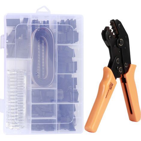 Pince à sertir pour petites cosses de fil XH2.54 DuPont, plage de sertissage 0,1-1,0 mm², jeu de pinces à sertir avec inserts à ressort, pince à cosses 1,25 mm. (1/5)
