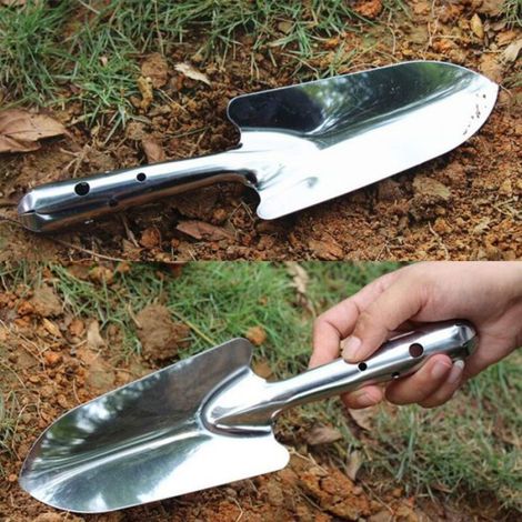 Petite Pelle de Jardinage en Acier InoxydableOutil Main Truelle pour Plantation et Semis (1/4)
