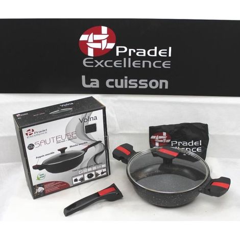 Sauteuse 24 cm - Pradel Excellence - Volna - Anti-adhésif - Tous feux - Manche amovible