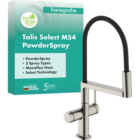 Mitigeur de cuisine avec douchette extractible, SemiPro, 3 jets, Robinet avec hauteur sous bec 210 mm, bec pivotant et extensible, Aspect acier inox, 72861800 (1/5)