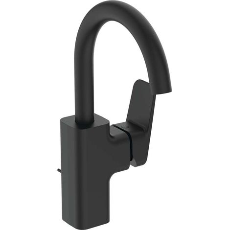 Ideal Standard CeraPlan - Mitigeur de lavabo avec bec tube pivotant et vidage, noir BD235XG (1/4)