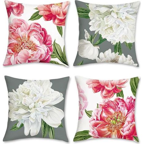 45 x 45 cm Soft Velvet Cushion Cover Pink White Decorative Pillowcase for Sofa, Living Room, Bedroom, Garden, Home, Decoration (1/5)