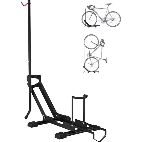 Support de vélo réglable en hauteur. support de sol autoportant pliable pour vélo de 20 à 29 pouces. noir