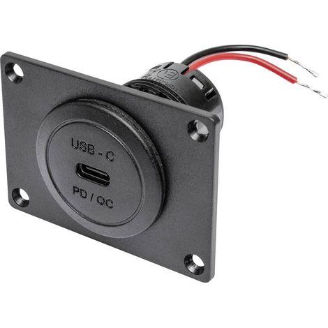 ProCar Presa da incasso Power USB-C. PD/QC 60 W + PIASTRA DI MONTAGGIO Senza LED 12 V, 24 V (1/2)