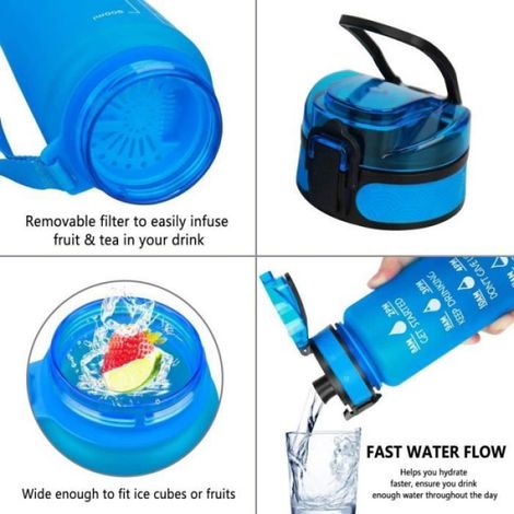 Gourde Sport - - 1L - SANS BPA - Étanche - Jaune et Violet (1/4)