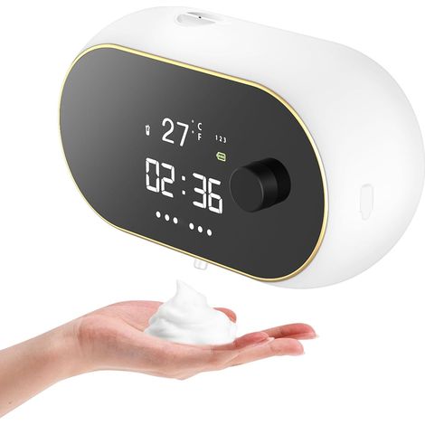 Automatischer Seifenschaumseifenspender, Wandmontage, Schaumseife, berührungslos, intelligente elektrische Seife, automatisches Spülmittel für Badezimmer, Küche, Gewerbe, Weiß (1/5)