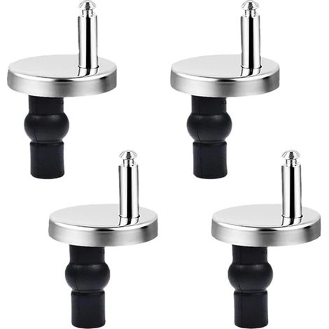 (Taille unique) Lot de 2 charnières de siège de toilette à fixation supérieure, vis de fixation rapide incluses, compatibles avec les accessoires de meubles de salle de bain. (1/5)