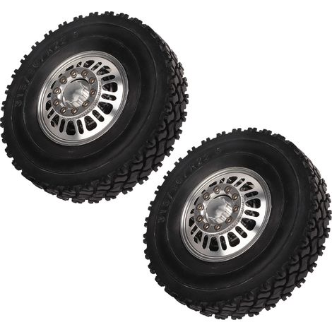 Kit de 2 pneus de moyeu de roue en alliage d'aluminium pour tracteur RC Tamiya 1/14, pneus de remplacement, roulement de roue avant (1/5)