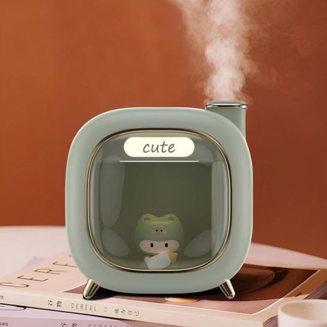Humidificateur pour animaux mignons, humidificateur créatif, rechargeable (vert) (1/5)