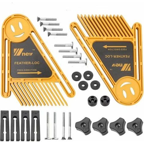 Mehrzweck-Holzfräser mit Doppelfederbrettern, Federtisch für Tischkreissägen, Oberfräsen und Tische, Anschläge, Werkzeuge, Gehrungslehre, Schlitz, Holzbearbeitung, DIY, Guazhunii, 2 Stück (1/5)