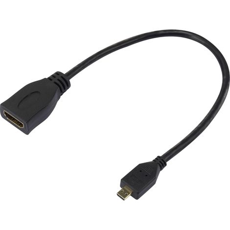 Raspberry Pi® Adaptateur HDMI Raspberry Pi [1x HDMI mâle D Micro - 1x HDMI femelle] 23.5 cm noir R040582