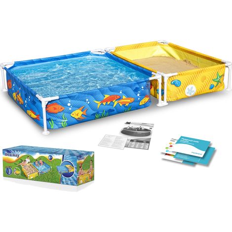 My First Frame Pool mit Sandkasten 213 x 122 x 30,5 cm, buntes Unterwasser-Design, eckig (1/5)
