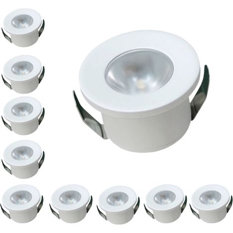 Set 10 Faretto a led cob da incasso in alluminio bianco punto luce 1w 220v per controsoffittature scale cielo stellato - Luce Naturale, Fredda, Calda - Colore della luce: Luce Naturale