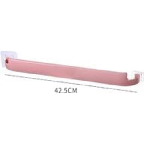 Porte-serviettes mural 3 pièces, sans perçage, blanc, bleu et rose, pour salle de bain (1/3)