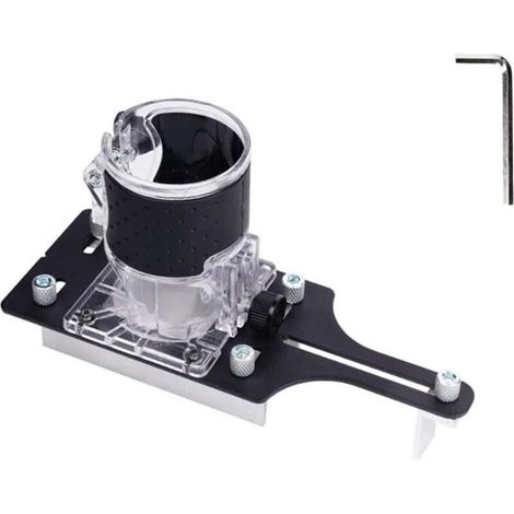 Base de localisateur de rainurage en alliage d'aluminium pour débroussailleuse de 65 mm pour chanfreinage, épaisseur réglable de 0 à 5 cm (B) (1/5)