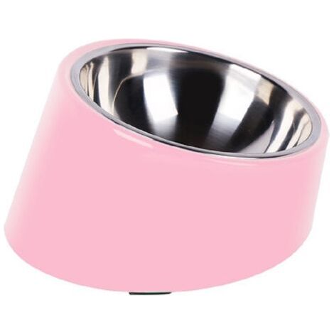 Gamelle pour chien et chat, gamelle inclinée antidérapante, moderne et élégante, support en mélamine avec acier inoxydable massif amovible