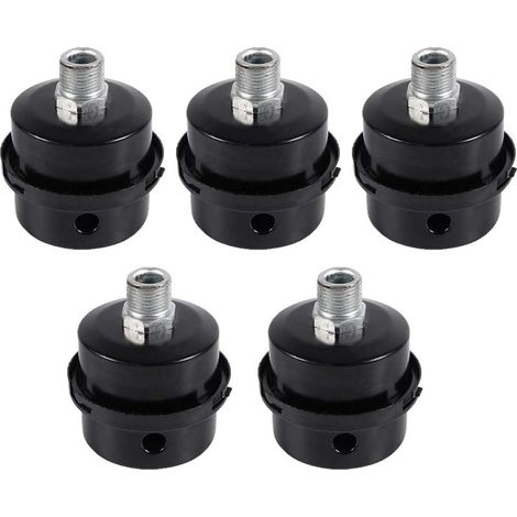 Schalldämpferfilter für Luftkompressoren, 5 Stück, Außengewinde, Metallgehäuse, schwarzer Metallschalldämpferfilter für Luftkompressoren (16 mm) (1/3)