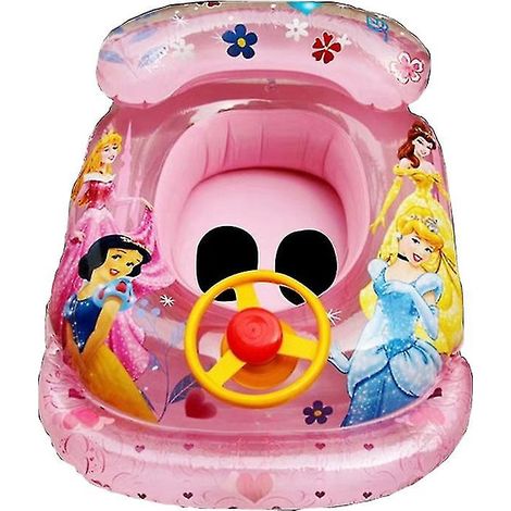 Bouée gonflable Princesse pour bébé enfant, siège flottant piscine, anneau de natation, bateau portatif, nacelle aquatique, sécurité et amusement estival. (1/4)