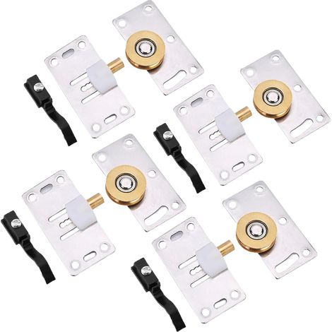 APEX Porte Coulissante Roulettes, 4 Ensemble Roulette Porte Coulissante Placard, Placard Porte Poulie, Meubles Roues Coulissante (1/5)