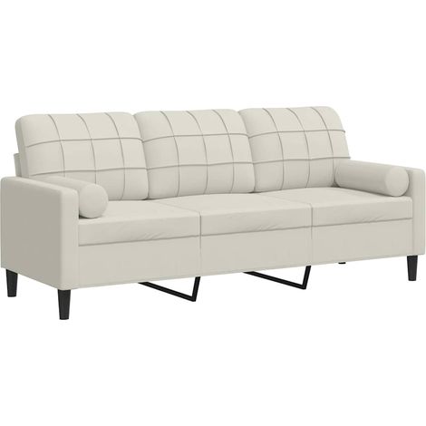 Maison Exclusive - Divano a 3 Posti con Cuscini Crema 180 cm in Velluto