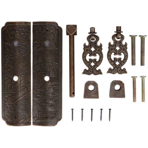 Poignée de tiroir antique en laiton, magnifiquement gravée, haute dureté, pour armoire à livres, commode, armoire (1/5)