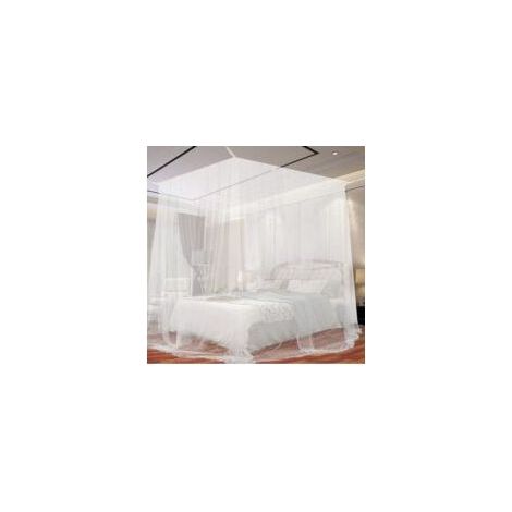 Mosquitero de cama cuadrado grande 190 x 210 x 240 cm – 100% poliéster – Instalación fácil sin soporte – Protección contra insectos (1/5)