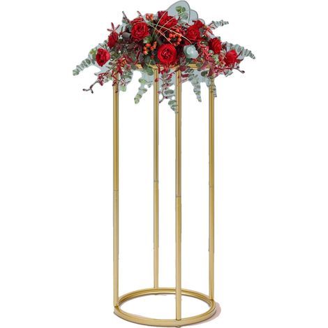 Support de Fleurs, Matériau Métallique, Hauteur de 31,5 pouces, Capacité de Charge de 44 lbs, Assemblage Requis, Forme Cylindrique (1/5)