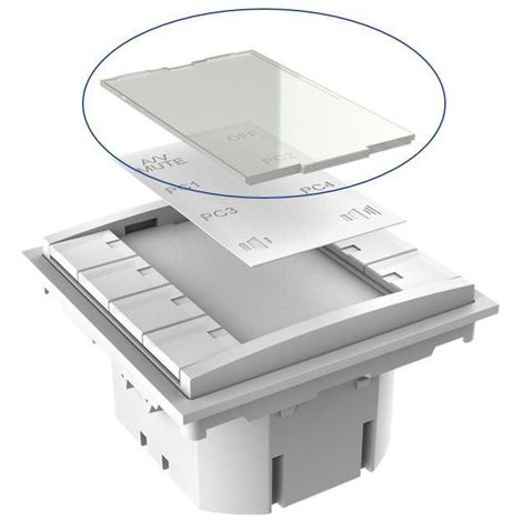 Pannello pulsanti in plexiglass Vivolink VLCP8B, colore bianco. (1/2)