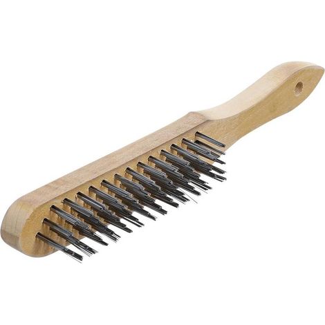 Brosse à Main 5 Rangées 300 mm - Manche Ergonomique, Fil d Acier - Nettoyage Efficace et Durable - D-Work (1/4)