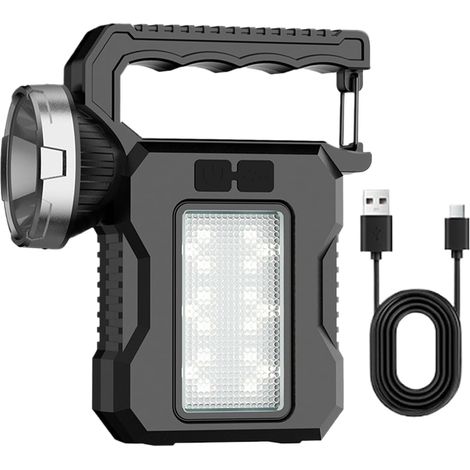 Solarbetriebene LED-Taschenlampe, wiederaufladbare LED-Taschenlampe, Outdoor-Abenteuerlampe, batteriebetriebene Campinglampe, geeignet für drinnen, draußen und auf Reisen, 8 x 3,5 x 13,5 cm