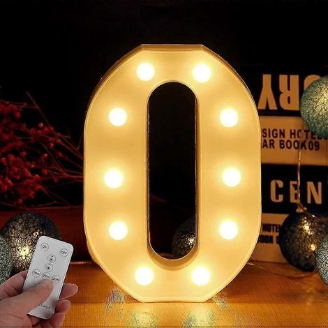 Lettres lumineuses LED alphabet, lettres lumineuses LED, décoration LED pour anniversaire, bar, mariage et fête, O (1/5)